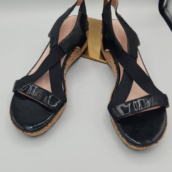 Taryn Rose black platform wedge sandals size 9 - Picture 2 of 6